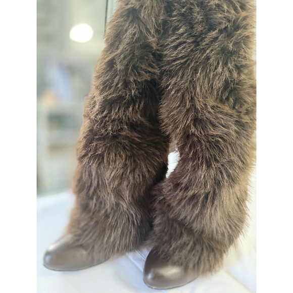 Brown Faux Fur Trimmed Boots - Picture 4 of 5